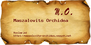 Maszalovits Orchidea névjegykártya